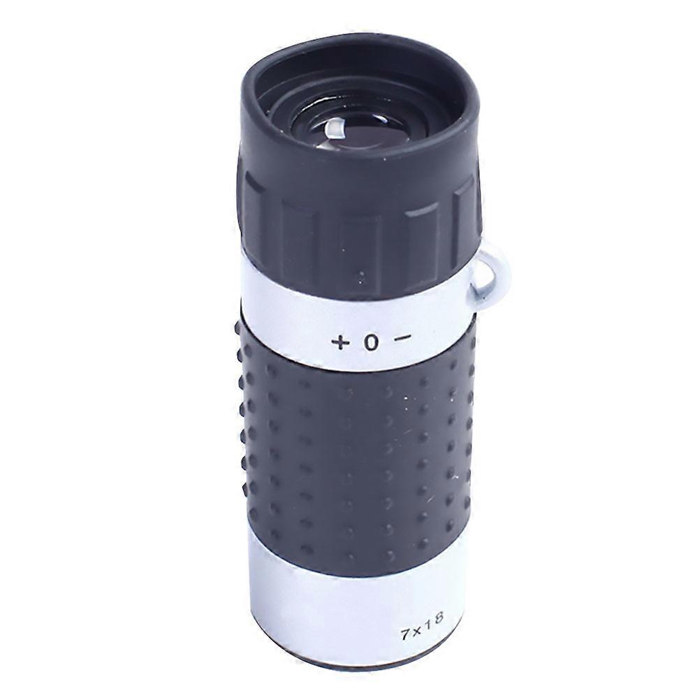 7x18 Monocular Practical Single-Tube Telescope Range Finder Magnification Telescope Black and White (Objective Lens Diameter:18mm)