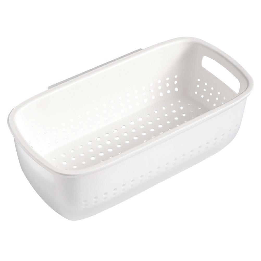 1pc Drain Basket Double Layer Wall-mounted Fruit Vegetable Food Washing Strainer