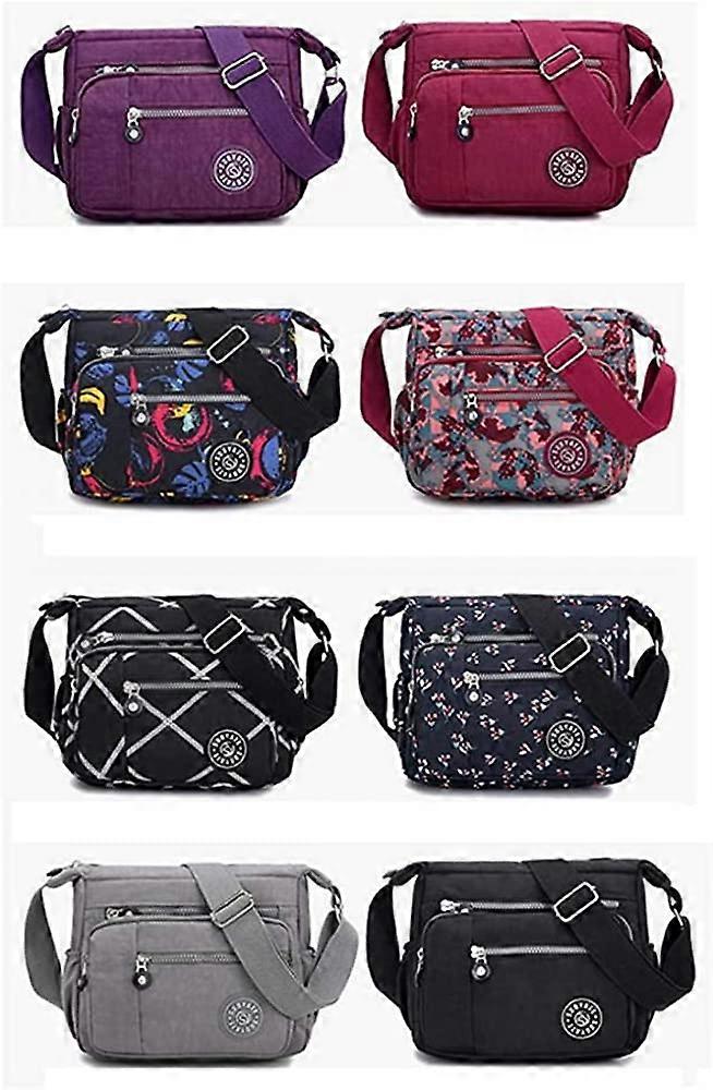 Borsa A Tracolla Donna In Nylon - Leggera, Impermeabile, Con Tanti Scomparti, Tracolla Regolabile 43-66 Cm, Perfetta Per Tutti I Giorni E Viaggi