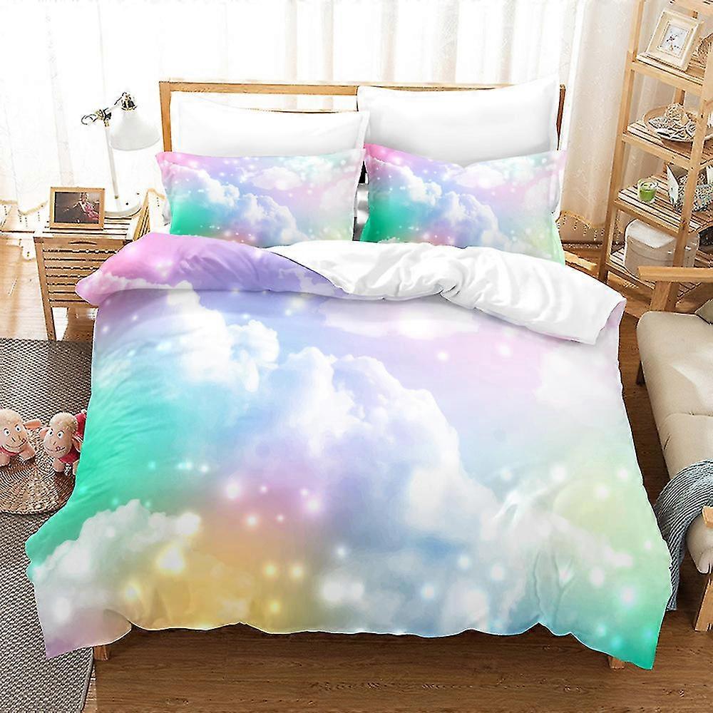 fan1 fantastické mraky 3D tištěné ložní prádlo set přikrývka přikrývka kryt polštář polštář dárek
