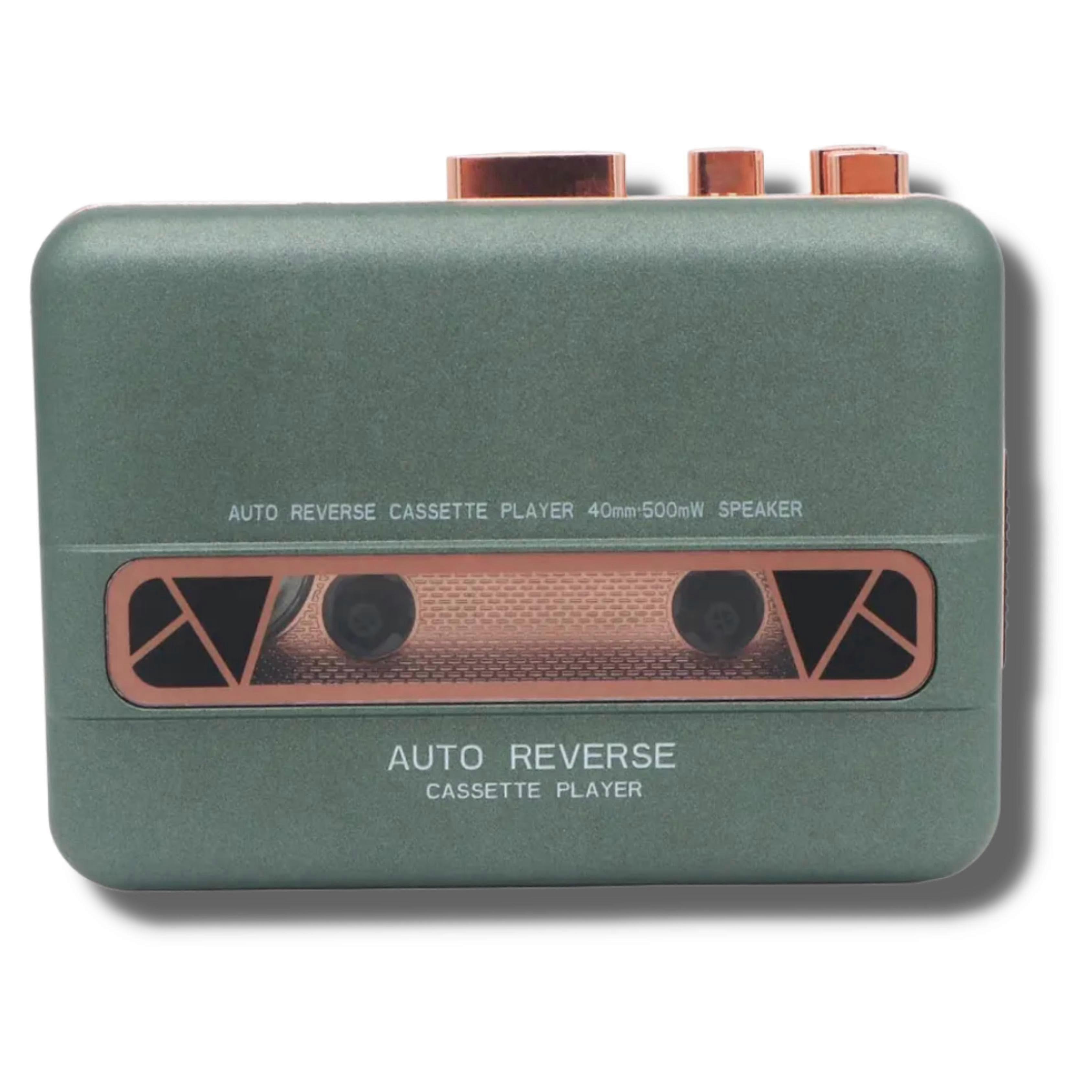 Lecteur de cassettes - Enregistreur de cassettes Walkman rétro classique - Lecture automatique - Étui de transport et écouteurs inclus