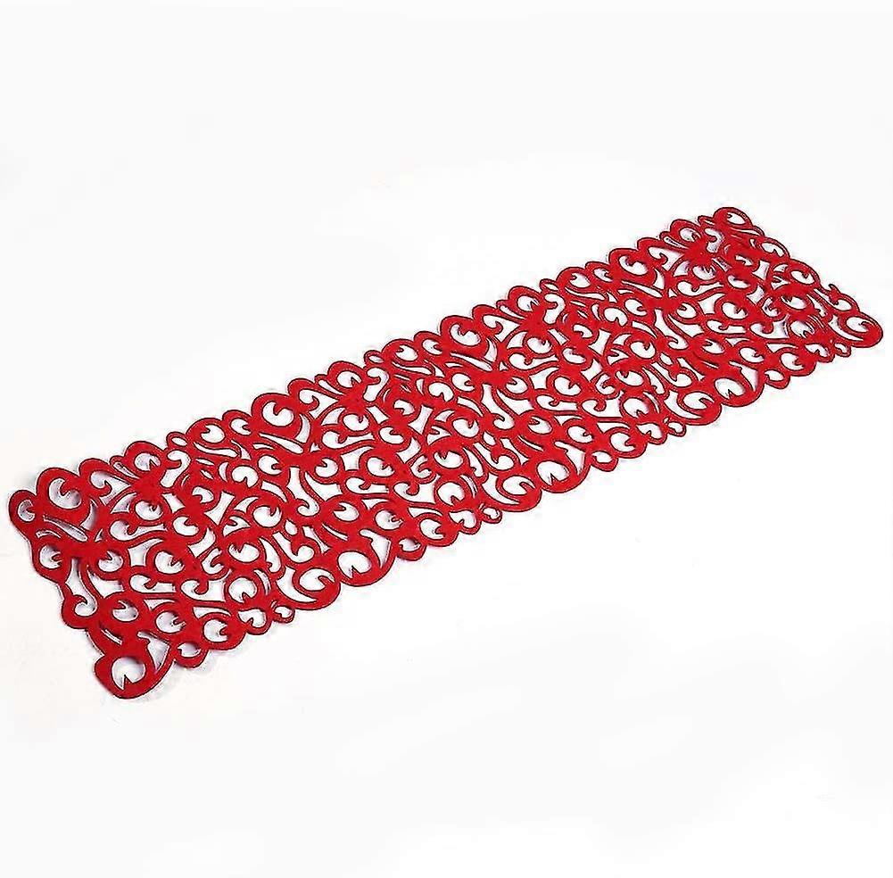 Rectangle Shape Table Mat 7 Colors Felt Tablecloth Runner Placemats Table Mats Hollow Dining Cloth