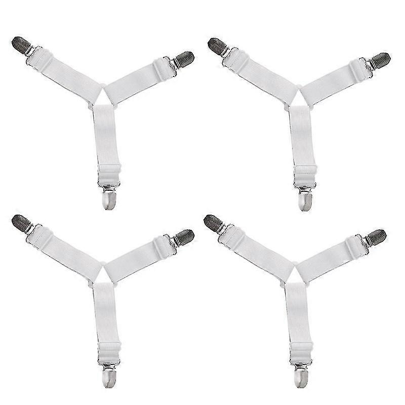 4pcs triangle mattress bed sheet clips grippers strap suspender fastener holder