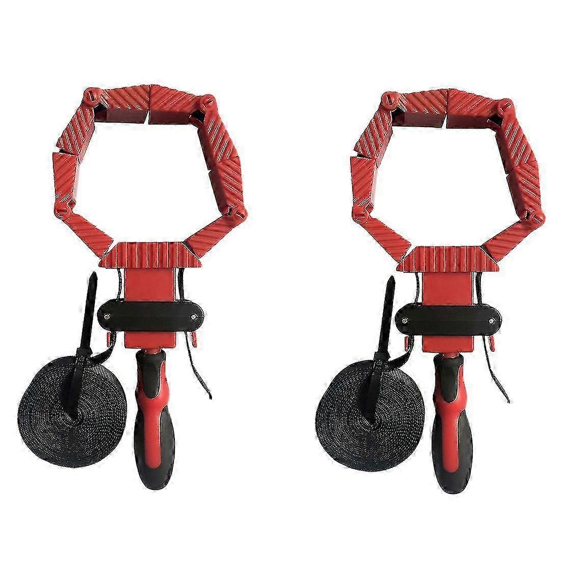 2Pcs Frame Woodworking Multifunction Strap Clamp Polygons Angle Clip Belt Clamp Quick Adjustable Ba