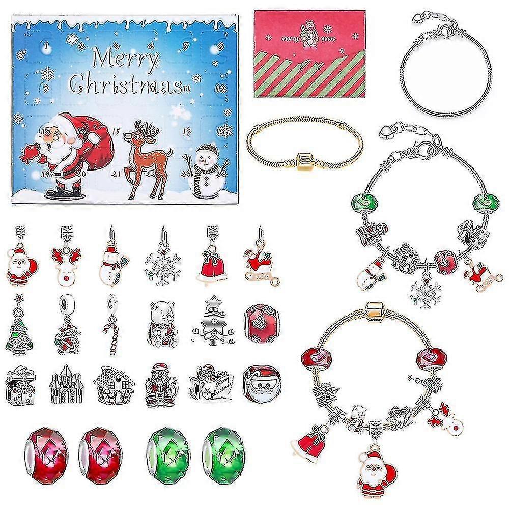Advent 2023 For Girls, Xmas Countdown Calendar, 24 Bracelet Set