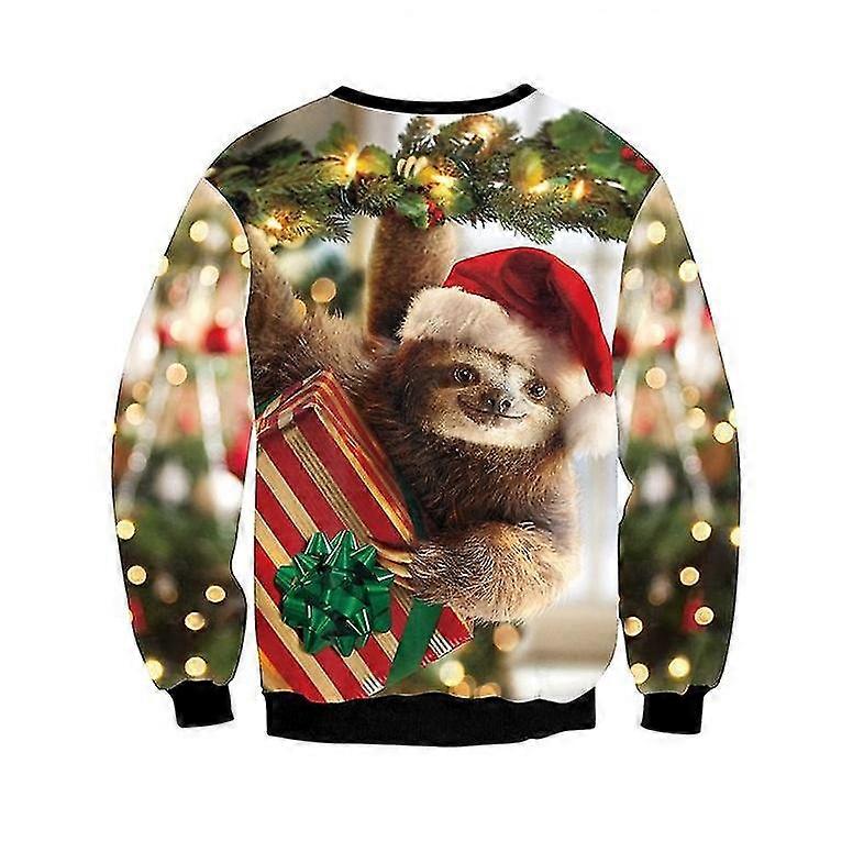 Mäns Djur Jul Jumper Tryckt Pullover, 3d Digital Tryck Tröja Toppar