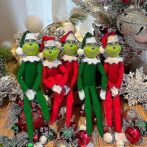 30cm Christmas Grinch Elf Doll Snoop On The Stoop Xmas Grinch Party Decorations