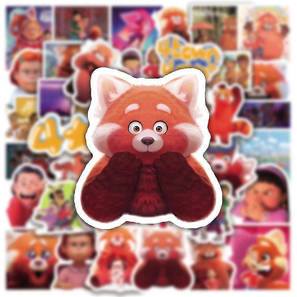 50 Pcs Turning Red Stickers Red Panda Stickers Notebook Handbook Computer Phone Shell Stickers