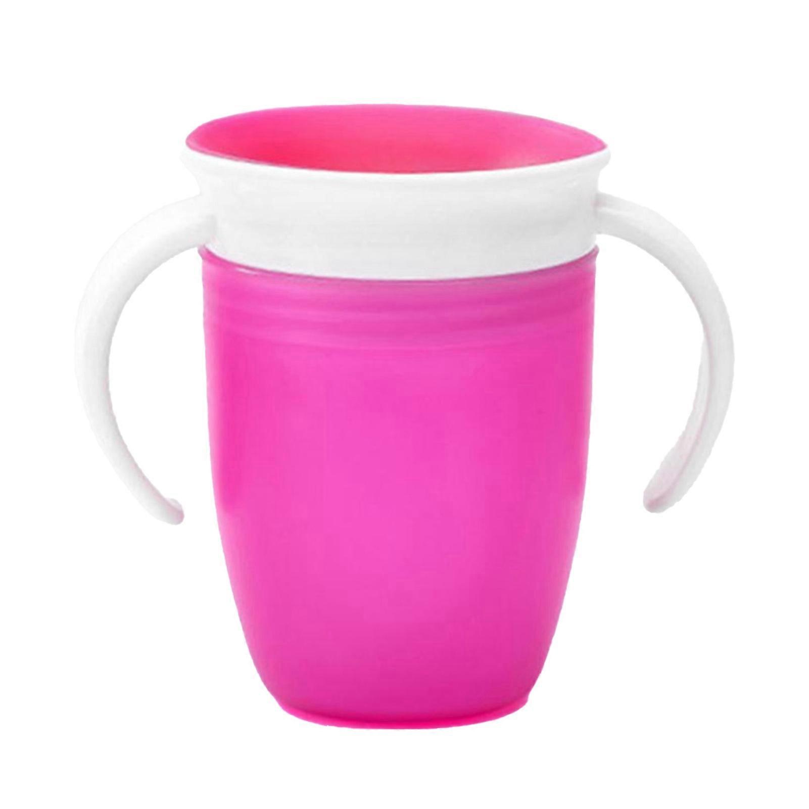Silicone Baby Drinking Cup Small Handle 360 Protection Practical Toddler Infant Water Training Bottle Pink