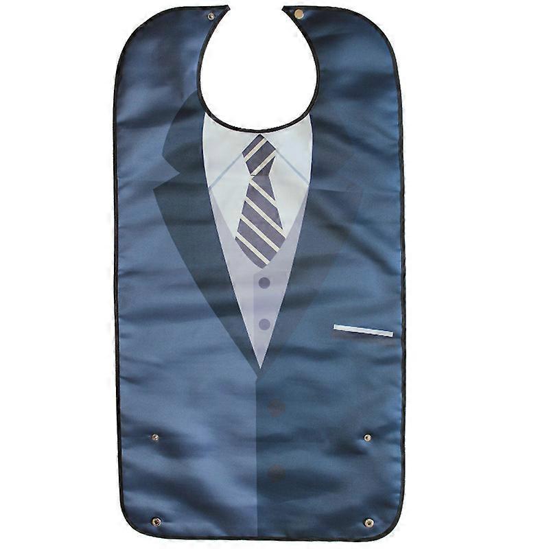 Adult Bib, Adult Bibs For Men Washable, Reusable Clothing Protector Bow Tie Design Waterproof Snap Closure