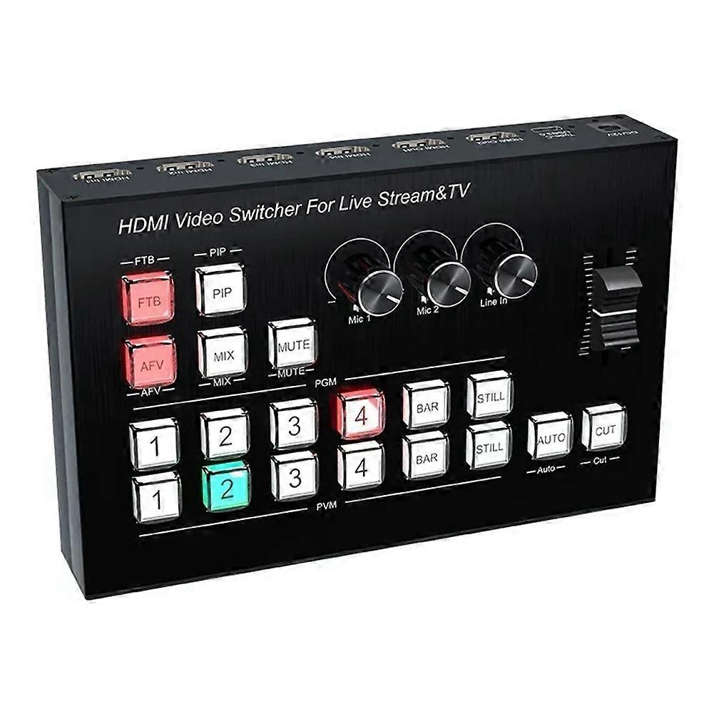 4K 4HD - Συμβατός διακόπτης βίντεο Mixer Απρόσκοπτος διακόπτης για MultiCamera LiveProduction TV Live Stre