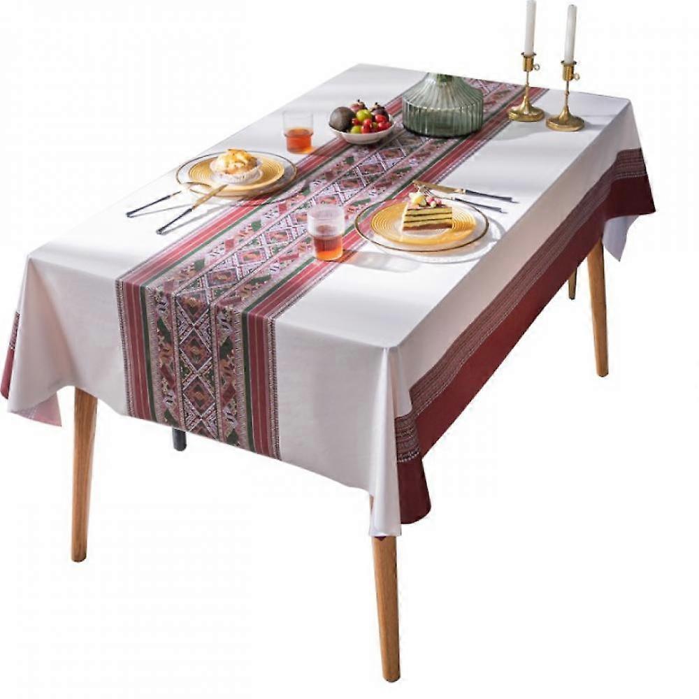 מפת שולחן, סגנון רטרו לאומימפת שולחן PVC ויניל ויניל מלבן, מפת שולחן 100% עמידה למים, ניגוב עמיד לשמן כיסויי שולחן נקיים לאוכל / מטבח / חלק