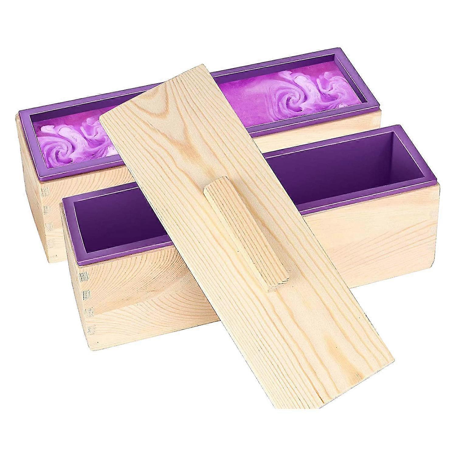 42oz Purple Molds With 2 Lid, Flexible Rectangular Silic Ma Mold Kit With