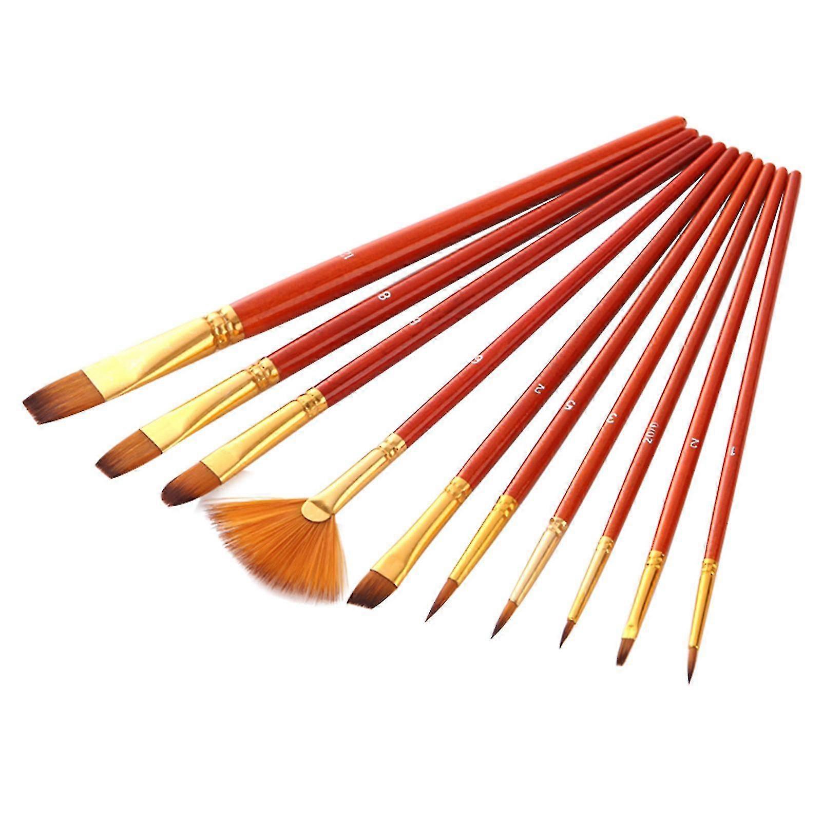 1 Set Paint Brushes(10pcs) Red