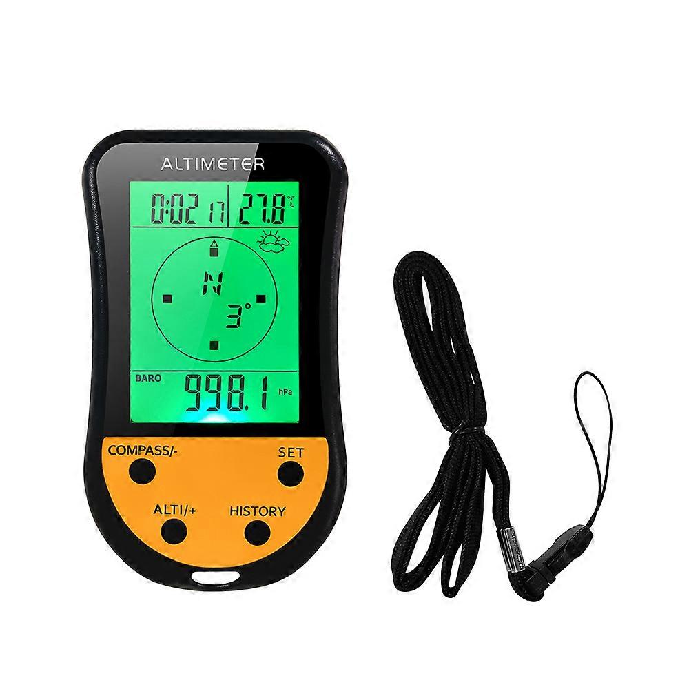 Digital Altimeter 8 in 1 Mini Altimeter Barometer Compass Thermometer Weather Forecast Clock Calendar