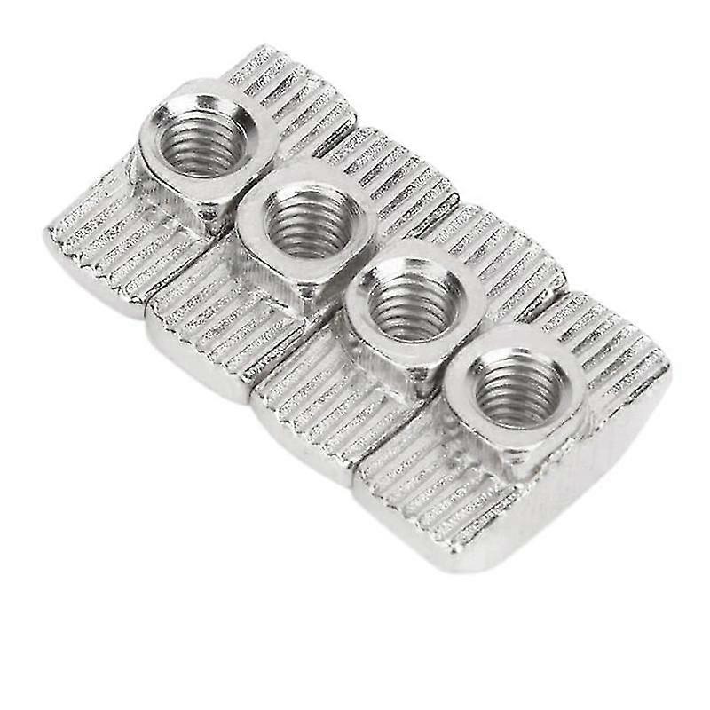 100PCS M5 مطرقة الجوز الألومنيوم موصل T السحابة انزلاق الجوز النيكل مطلي الكربون الصلب الألومنيوم