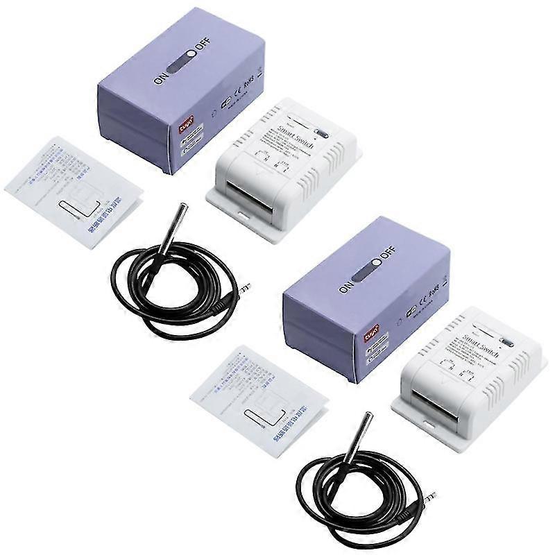 2Pcs Tuya WiFi Temperature Switch 16A 3000W with Energy Consumption Monitoring Intelligent Thermostat Work with Alexa Google Home