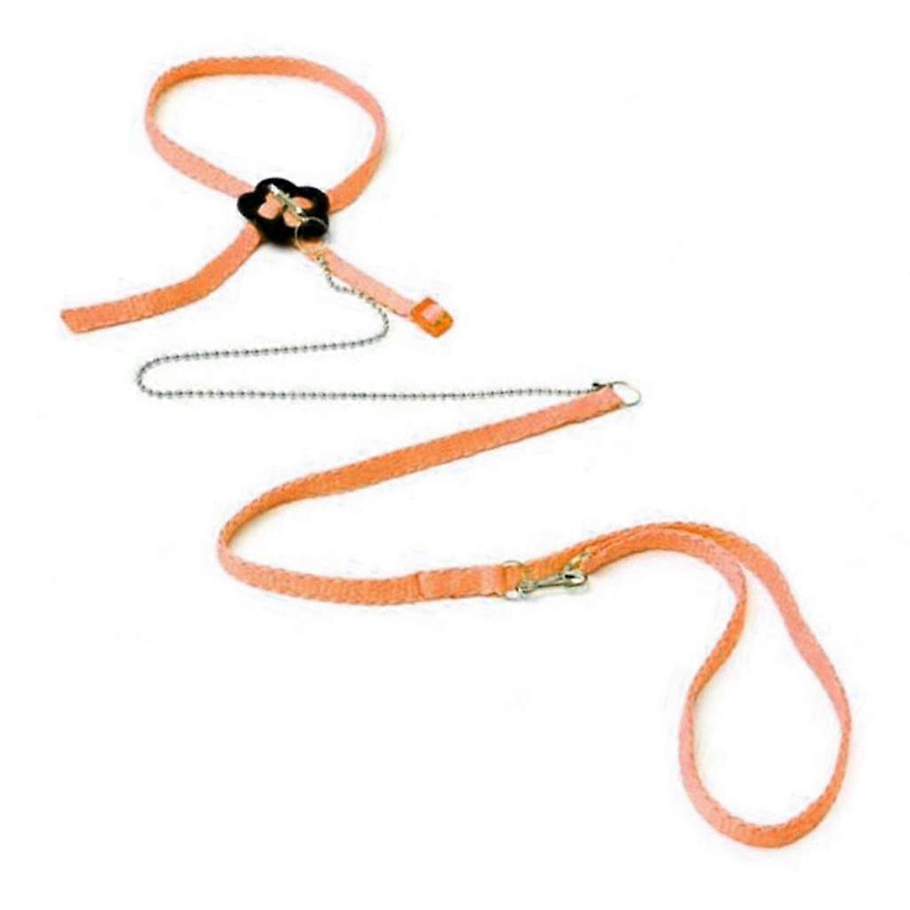 Adjustable Reptile Lizard Harness Leash Rope Light Soft Anti-bite Orange