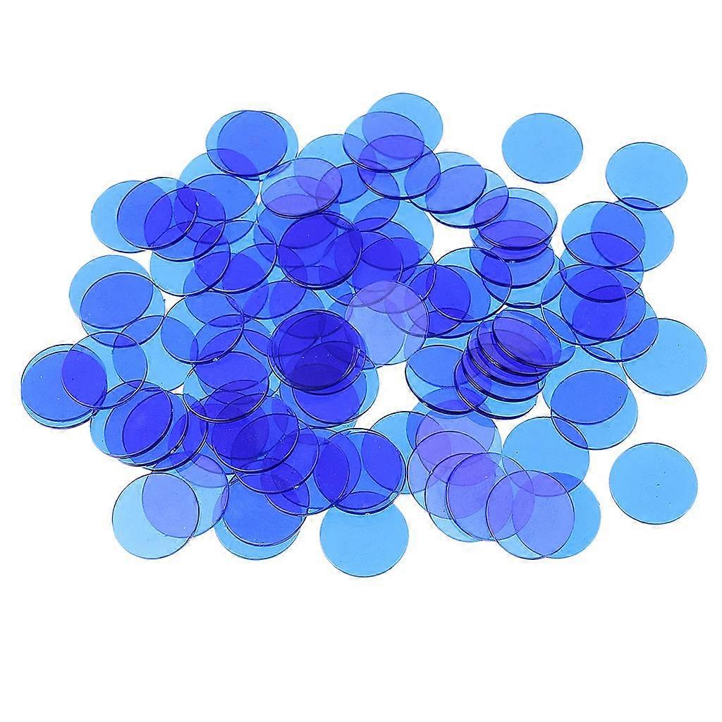 Professional Bingo Game Transparent Color Counters Plastic Marker Blue