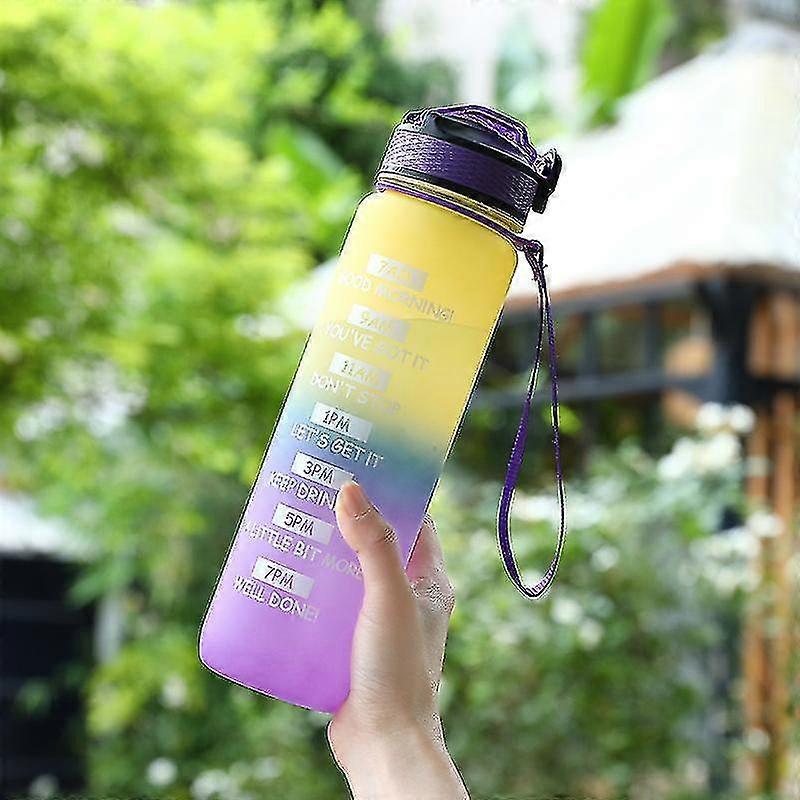 900 مل زجاجة مياه رياضية مانعة للتسرب إبريق اللياقة البدنية مع زجاجة شرب تحفيزية على نطاق الوقت
