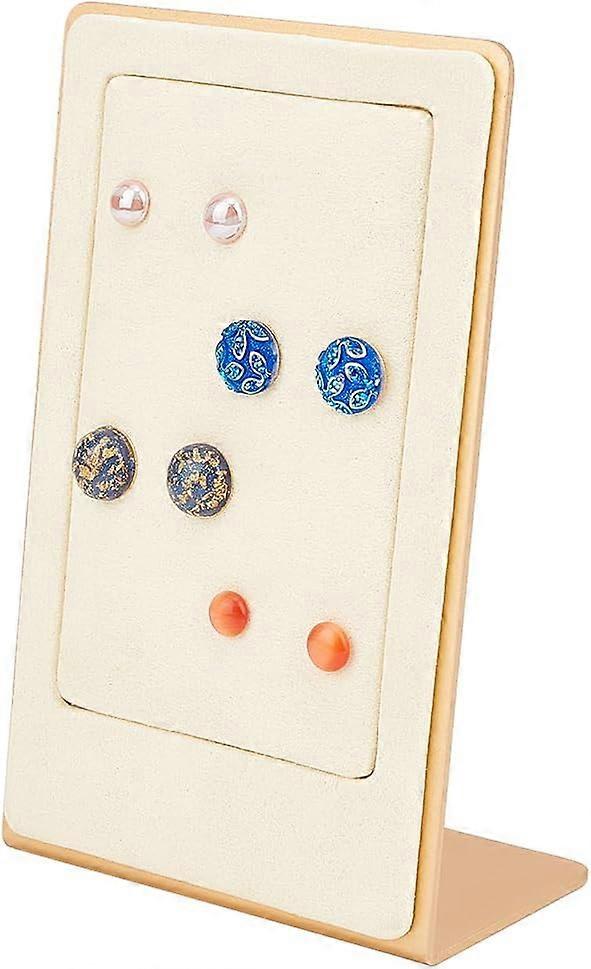 Stud Earring Holders Golden 8 Holes Earring Organizer Jewelry Rack Display Metal Slant Back Earring Display Stands Rectangle Earring Pins Display Orga