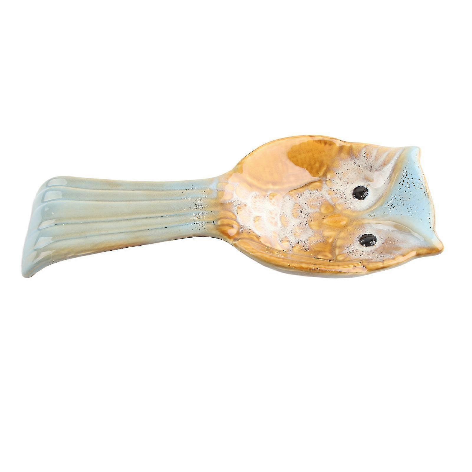 Artistic Ceramic Owl Spoon Holder for Kitchen Home Decoration