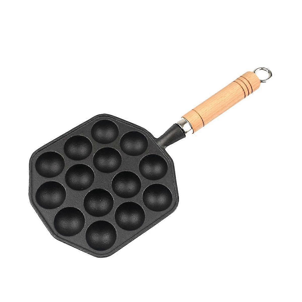 Takoyaki Baking Pan 14 Cavities Multi-functional Barbecue Plate Non-stick Handheld Cooking Tools Re