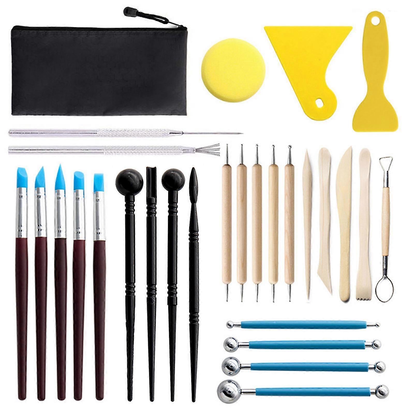 29 Pcs/set Clay Modeling Tools Kit Professional Clay Dotting Sculpting Tools