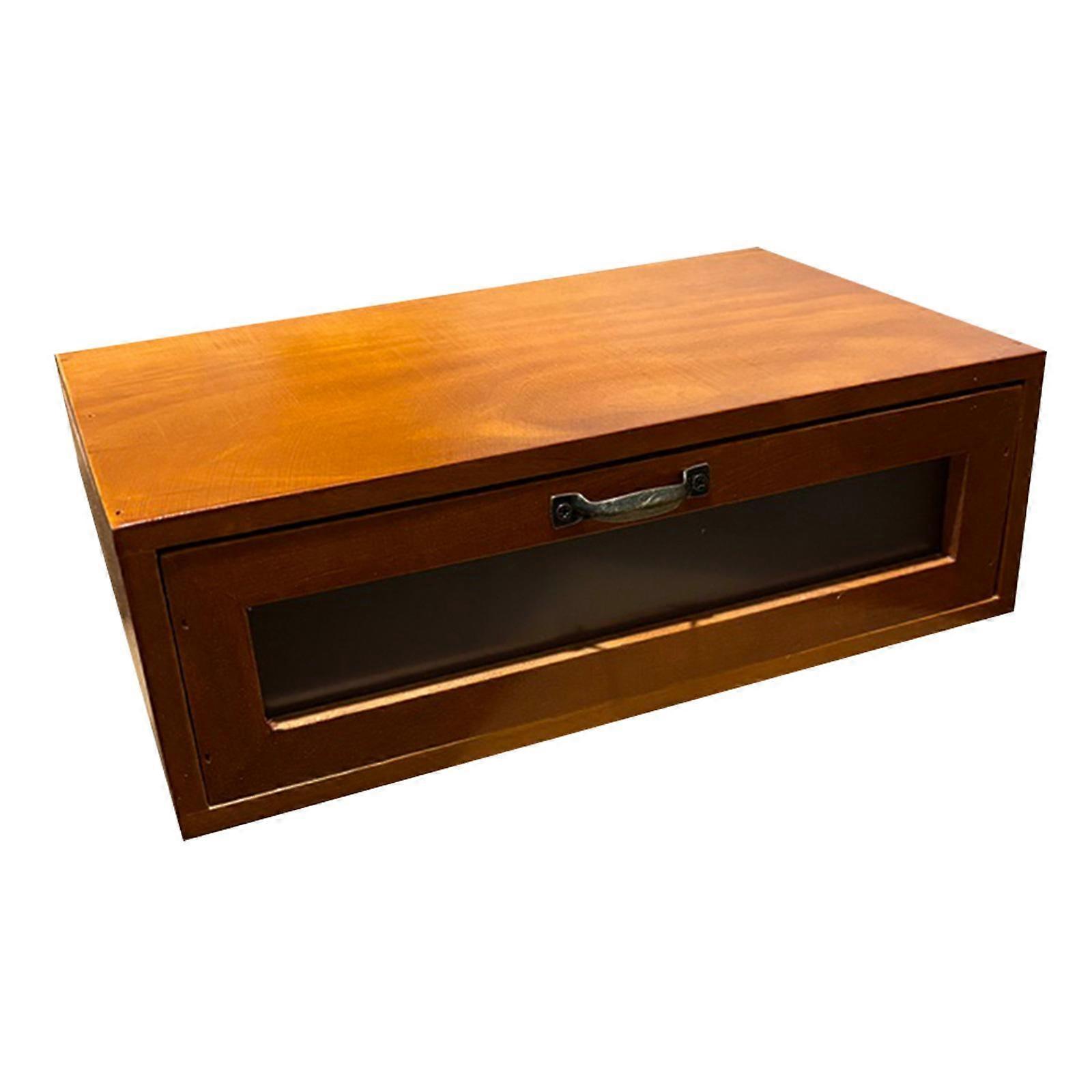 Wood Desktop Storage Box Counter Multifunctional Desktop Monitor Riser Stand Single Drawer