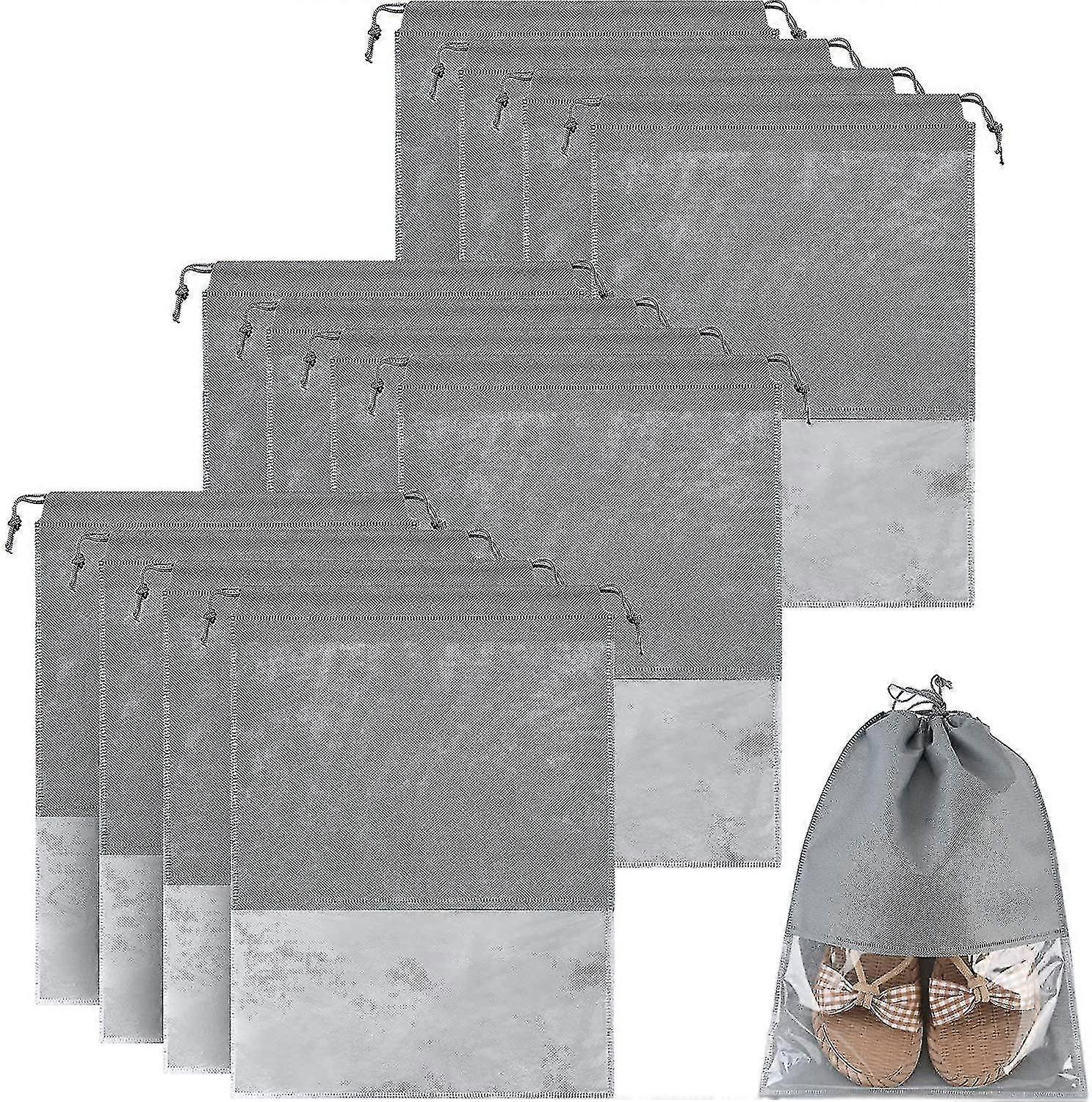 12 قطعة حقيبة تخزين الأحذية غير المنسوجة حقيبة تخزين 17.3 × 12.6 بوصةرمادي