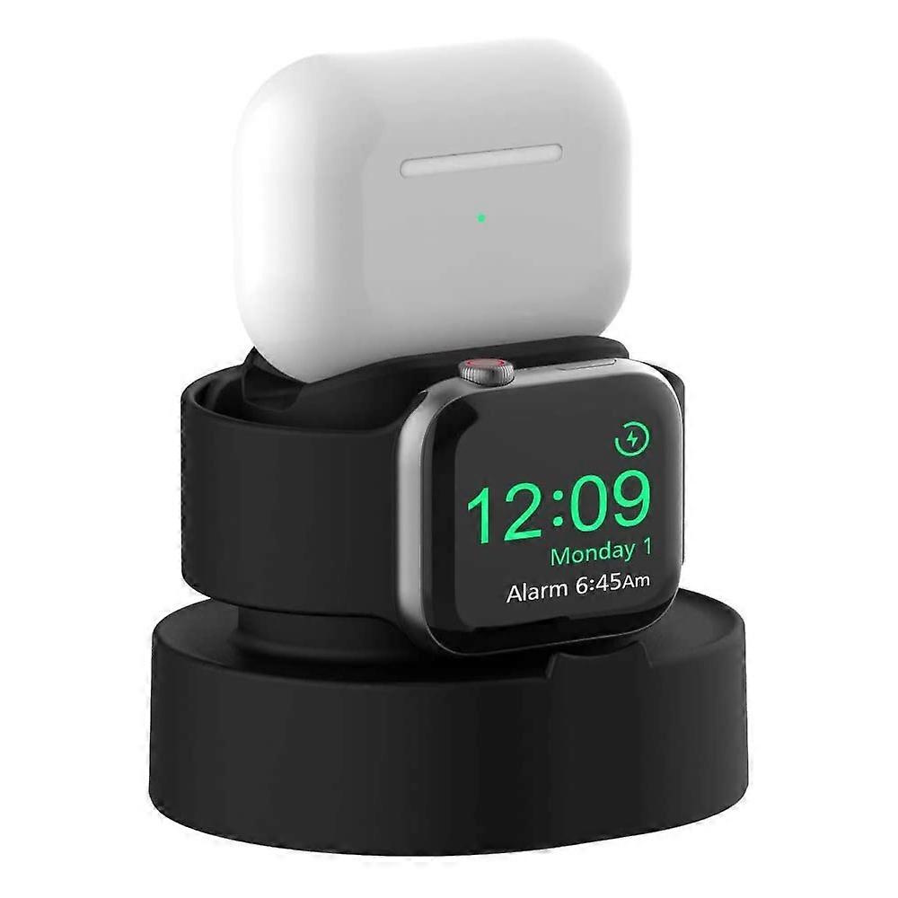 Compatible with Apple Watch 2-in-1 Charging Dock - Black.Compatible with Apple Watch Series 4/3/2/1 Charger Stand (44/42/40/38 mm)