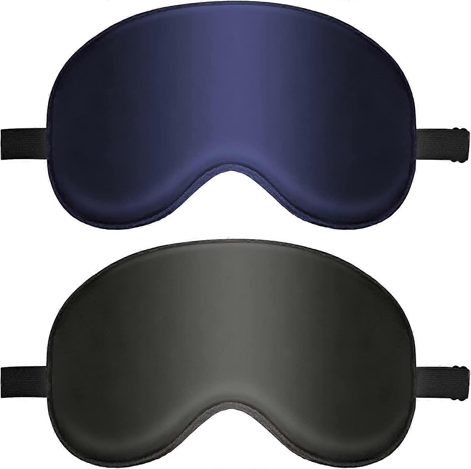Sleep Mask, Set of 2 Sleep Masks Eye Patches Eye for Sleeping Ultra Soft Silk Sleeping Masks Blindfold Eye Mask Night Sleep with Adjustable Elastic St