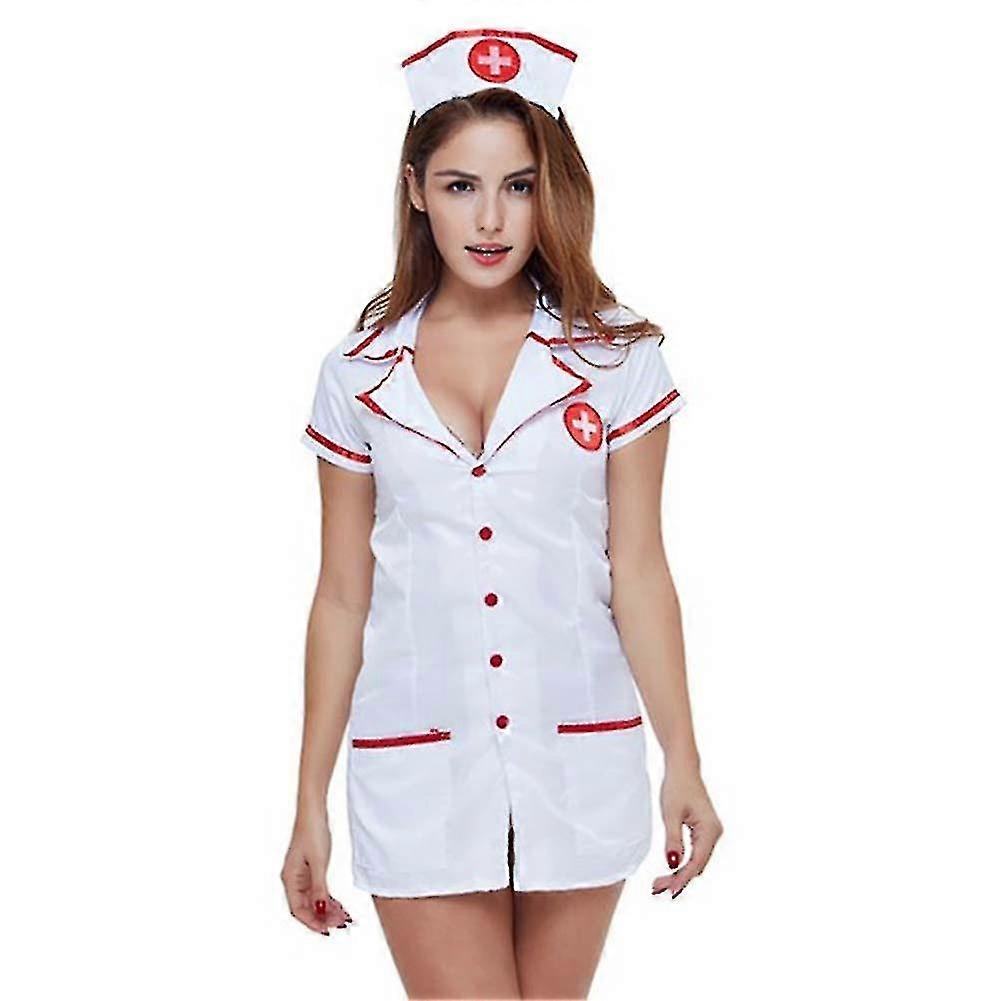 Γυναικεία εσώρουχα Στολή νοσοκόμας Cosplay Σετ εσωρούχων σέξι νοσοκόμας Άτακτο κοστούμι V-λαιμόκοψη με κόμμωση Γυναικείες πιτζάμες