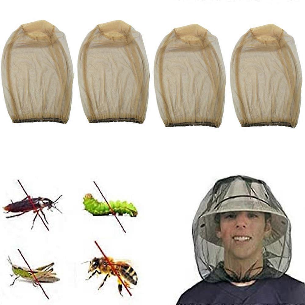 4 Pcs (White) Mosquito Head Net Mesh Mosquito Head Net Covers Mesh Mask for Beekeeping Beekeeper Outdoor Enthusiasts to Against Mosquitoes