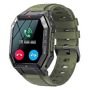1.85-inch outdoor smart watch Bluetooth call heart rate blood pressure blood oxygen stopwatch music multi-sport mode army green