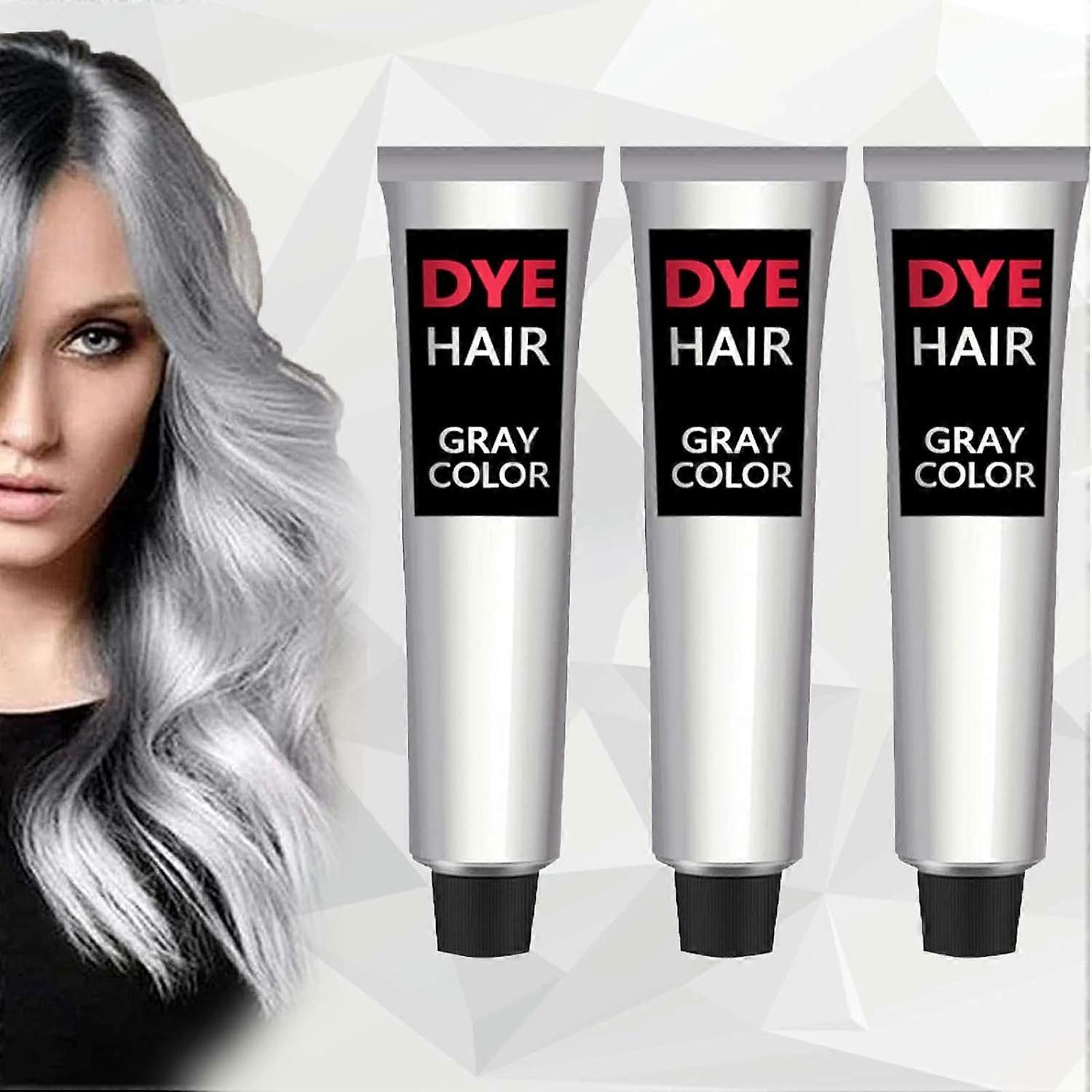 2024新しいシルバーグレーナチュラルヘアダイクリーム、シルバーグレーヘアダイ、ダークヘア用シルバーグレーヘアダイ