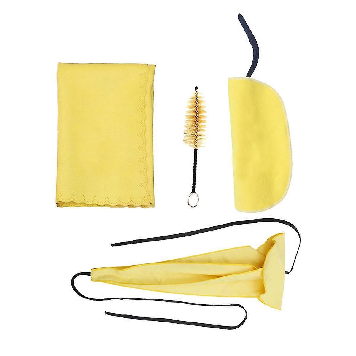 4PCS Saxophone Cleaning Cloth Kit, for Sax and Other Woodwind Instruments, Including Cleaning Cloth Mouthpiece Brush