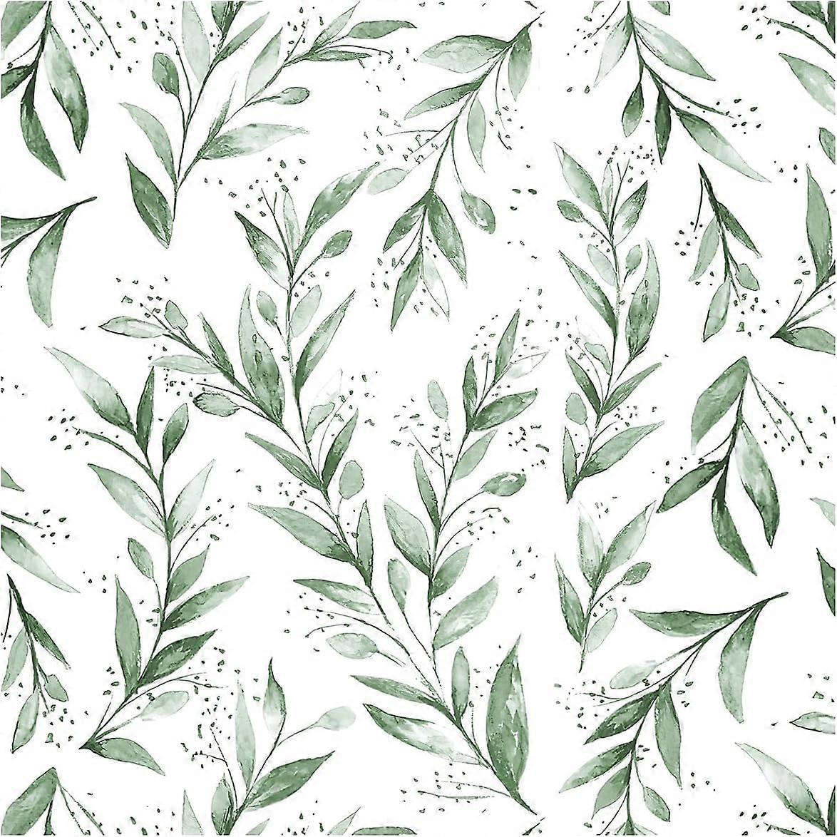 2set Peel and Stick Wallpaper 17,7 x196,85 pollici Verde oliva foglia carta da parati floreale carta a contatto bagno vinile rimovibile moderna fattoria salvia verde W