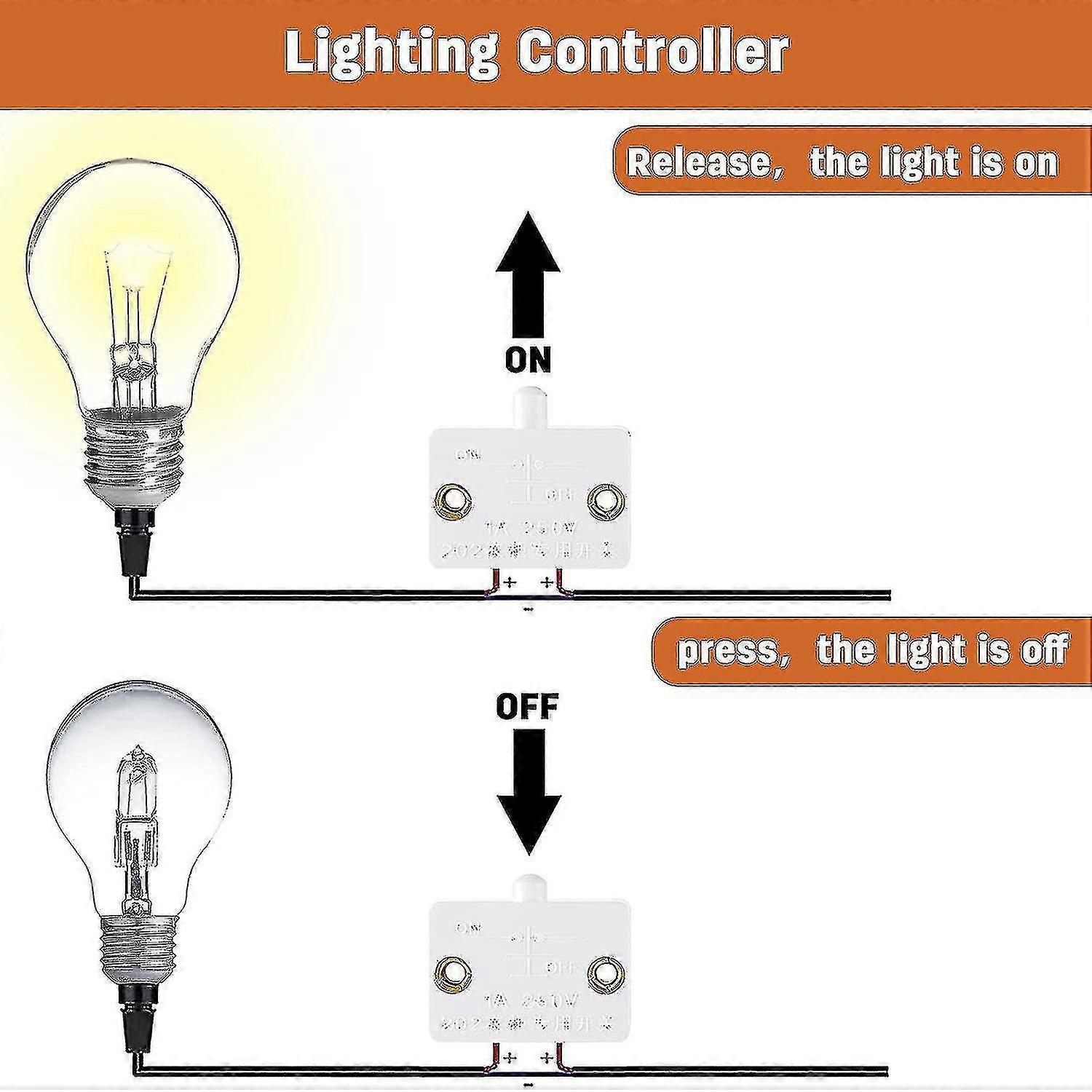 8 peças interruptor de luz do interruptor de luz interruptor automático de contato da porta (branco)