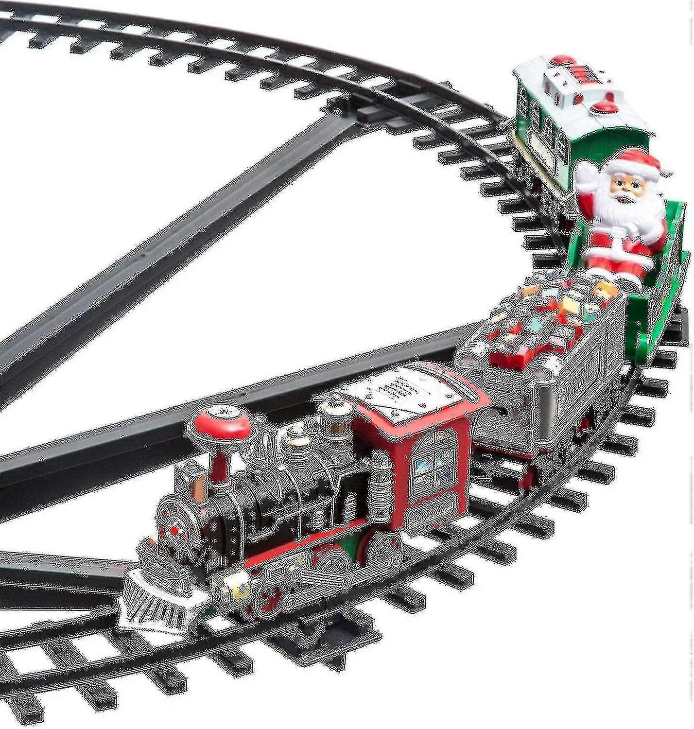 Zk-juletog i midten af juletræet 258051 batteridrevet tog, 33 lys, julemelodi, julepynt toget vil