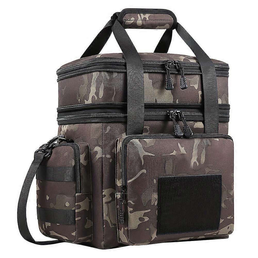 1pc Lunch Bag, Reusable Portable 2 Layers Lunch Box Bag With Side Pockets, One Shoulder Waterproof And Leak Proof Insulated Lunch Bag, For Back To Sch
