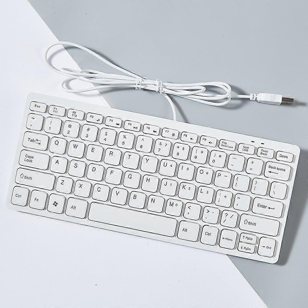 USB Mini Wired Keyboard Small Keyboard 78 Keys for PC Desktop Laptop White
