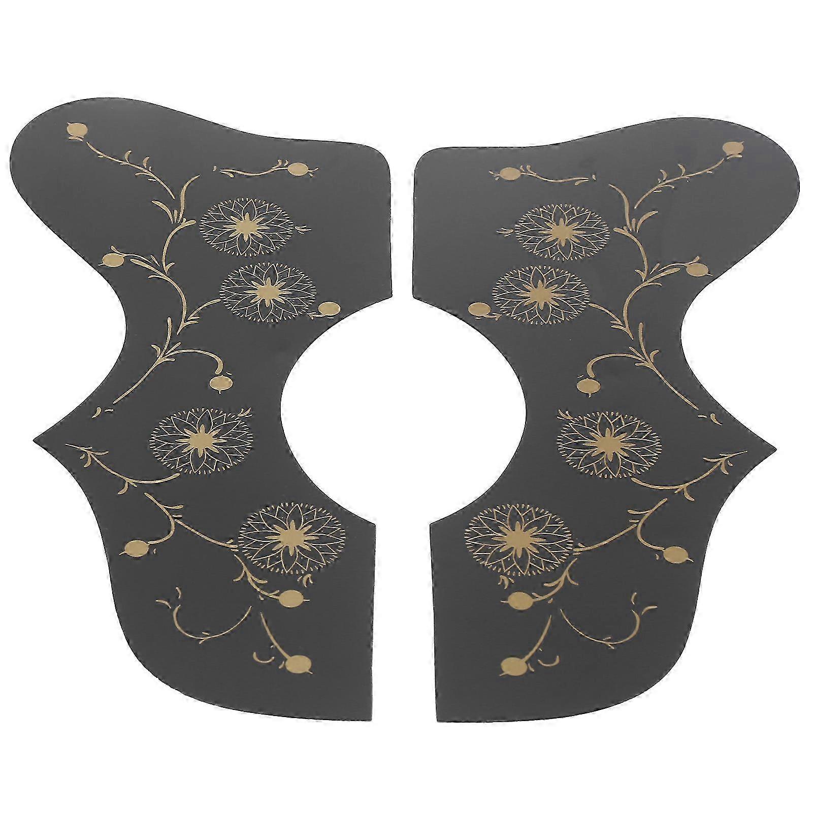 Exquisite 2Pcs Guitar Guard Picks AntiScratch Pickguard Stringed Instrument Plastic Protection Plate(Black )