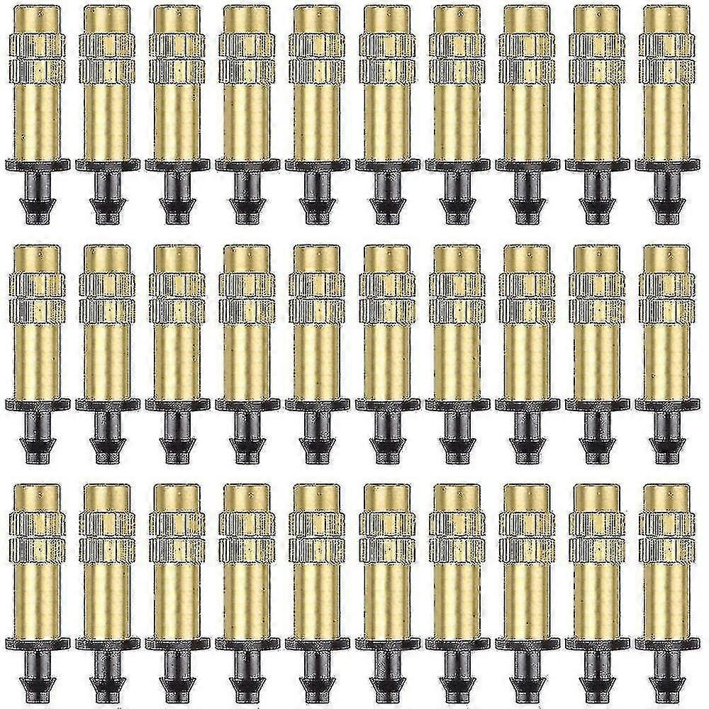 30pcs Adjustable Copper Atomizing Nozzle Drip Irrigation Sprayer 4/7mm Atomizing Micro Sprinkler