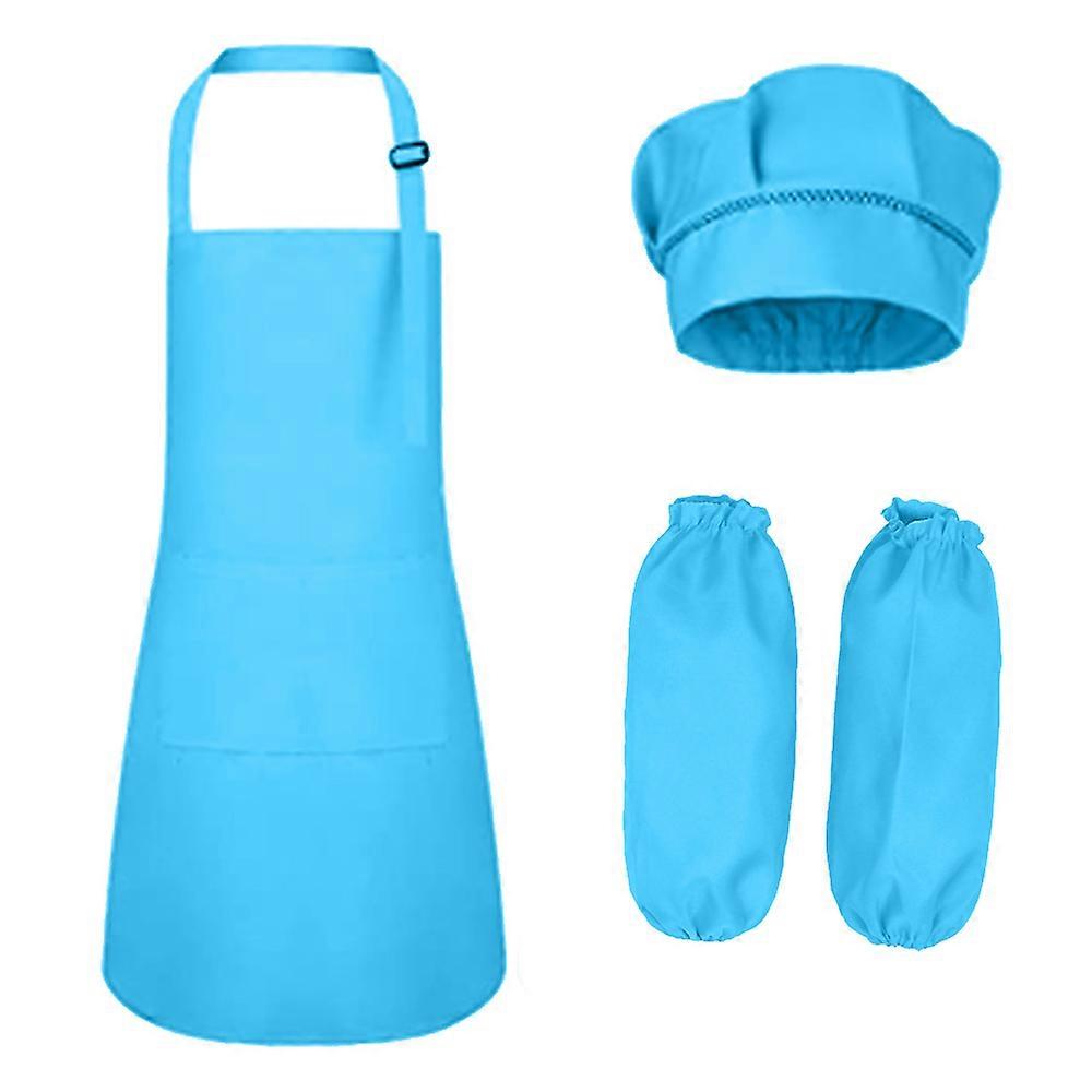 Kids Apron Bulk Chef Hat Set, Adjustable Children's Bib Apron