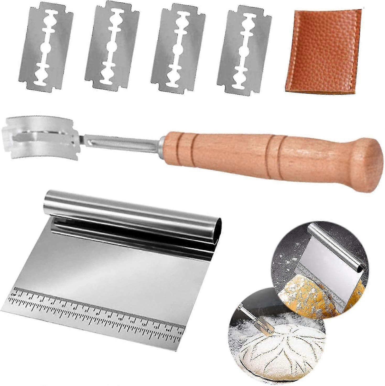 Bread Blade, Baker Blade Included 1 Dough Scraper, Bread Scoring Tool, Bread Bakers Cutter Slashing