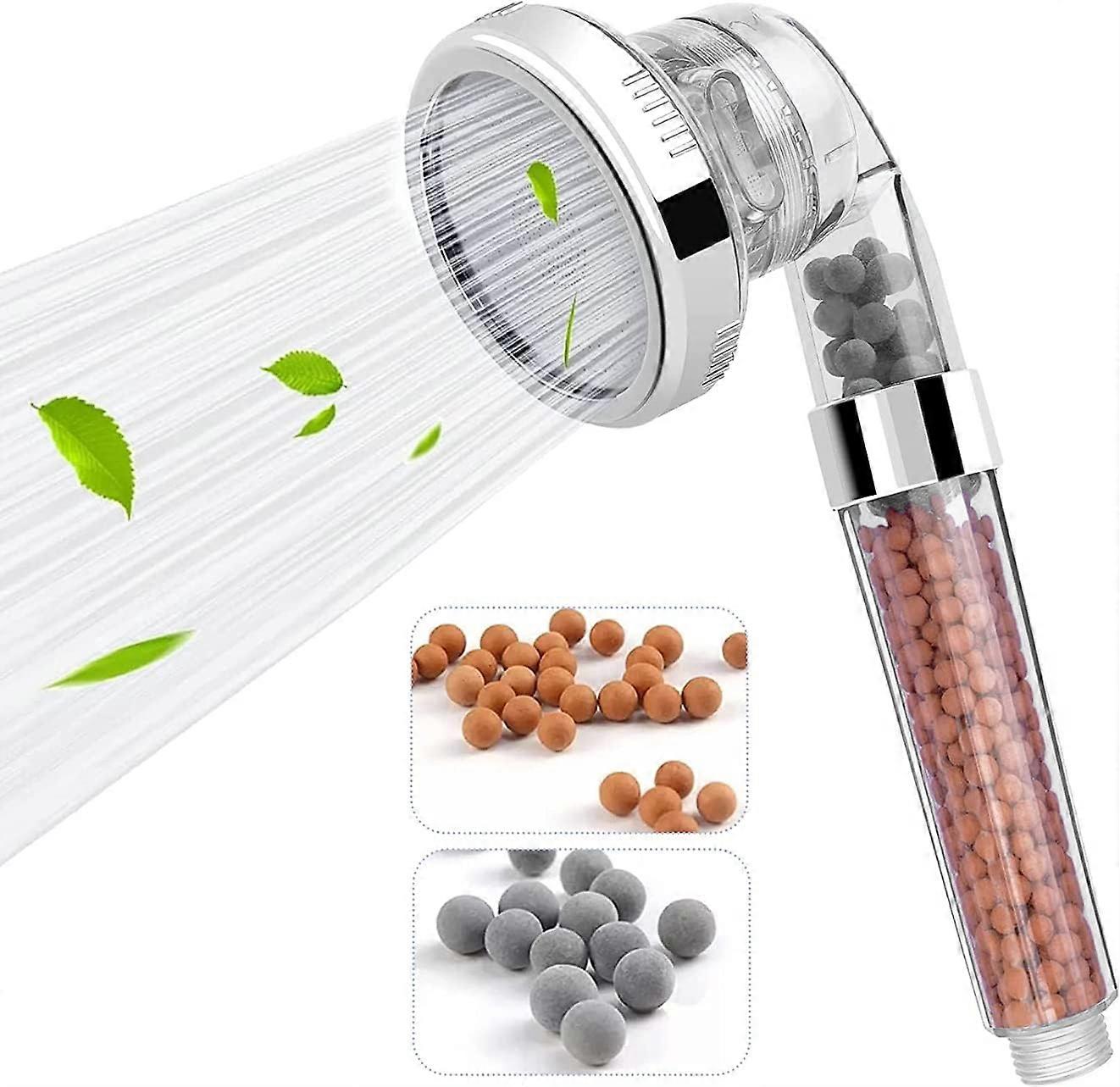 Ionic shower head filter, water-saving power shower head handheld