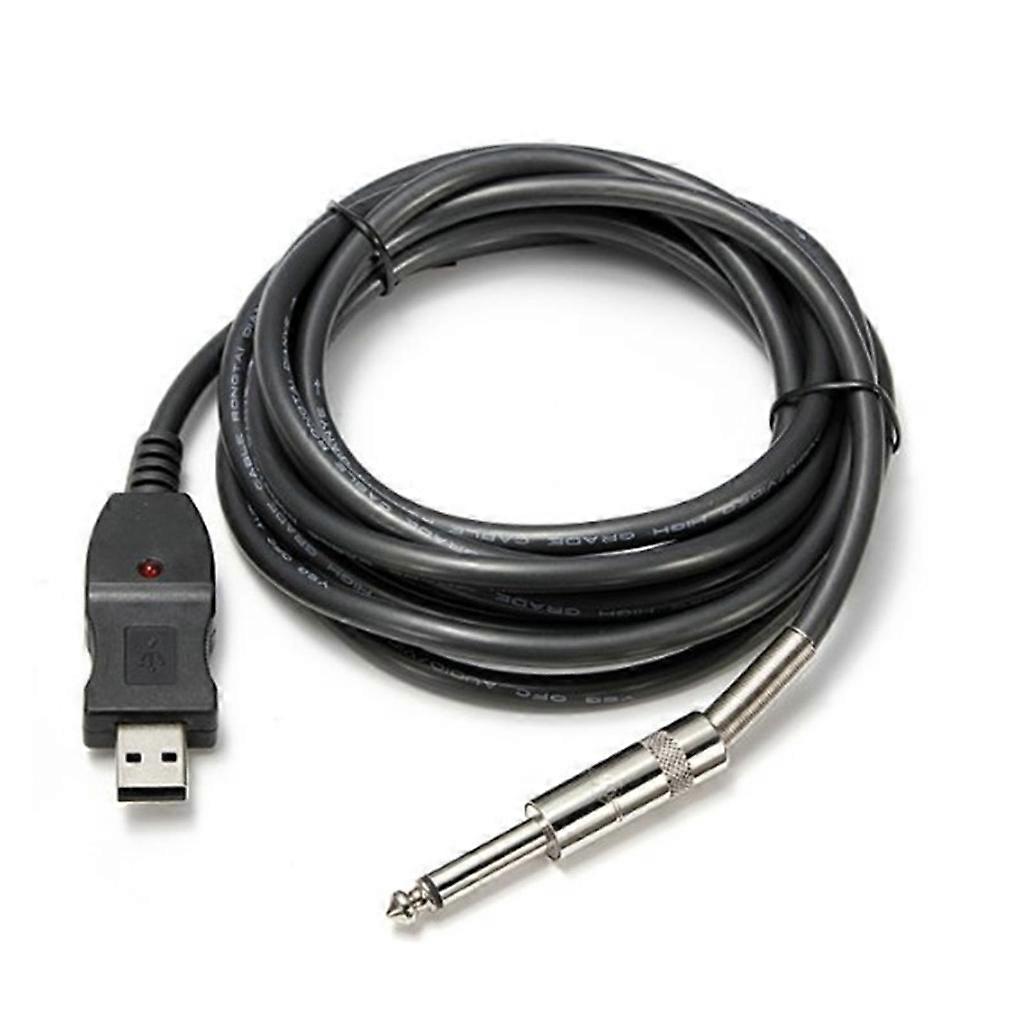 Högkvalitativ USB Gitarr Kabel Gitarr Länkar Kabel Gitarr 1 / 4 tums Gitarr Sladd