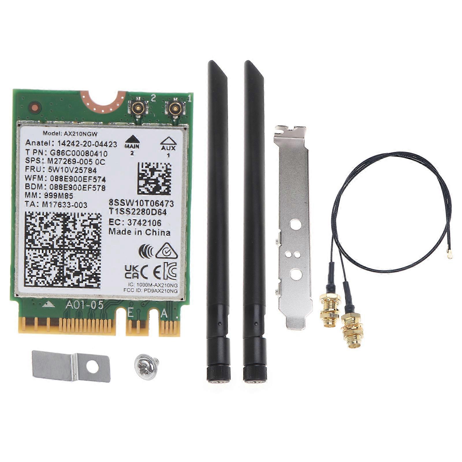AX210 Wifi 6E Adaptateur réseau sans fil compatible Bluetooth5.2 5400Mb Tri-Band