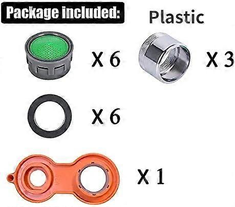 24mm Faucet Aerator Replacement, Water Saver Spout Filter Kitchen Tap Aerators Kit(6 Pieces) Kitchen Water Faucet Aerator